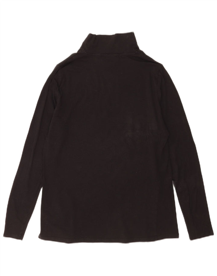 Top pentru femei Marks & Spencer cu mânecă lungă UK 14, bumbac mediu negru