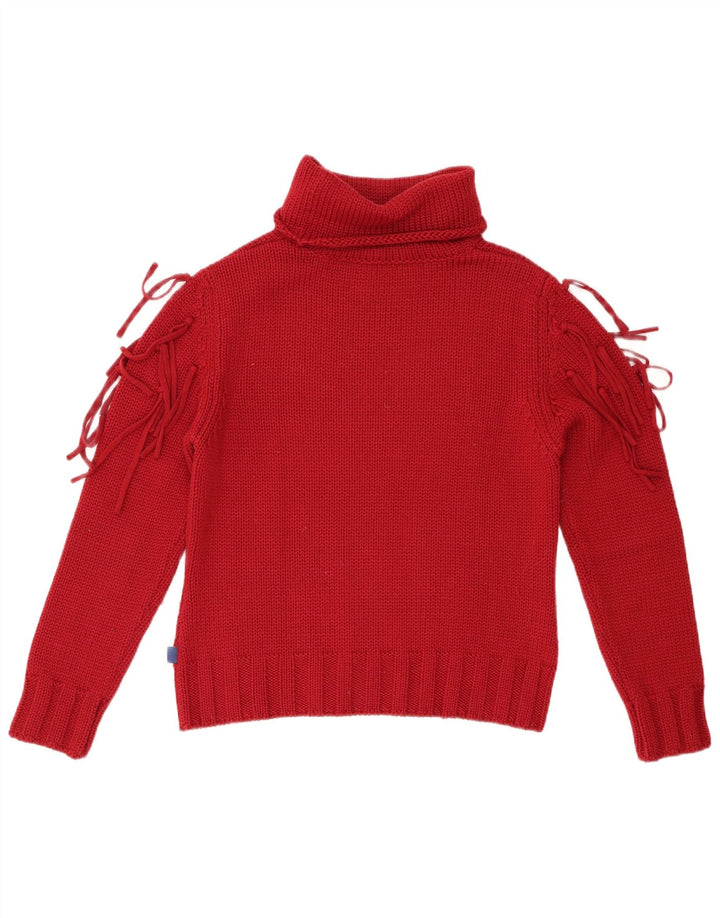 BYBLOS Pulover cu gât rulat pentru femei UK 12 Lână burgundă medie