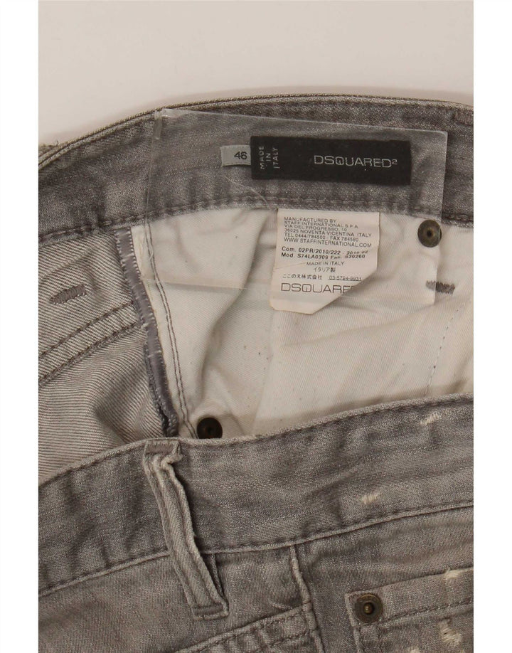 Dsquared2 Blugi skinny pentru bărbați, învechiți, IT 46 Small W32 L32 Gri cu pete