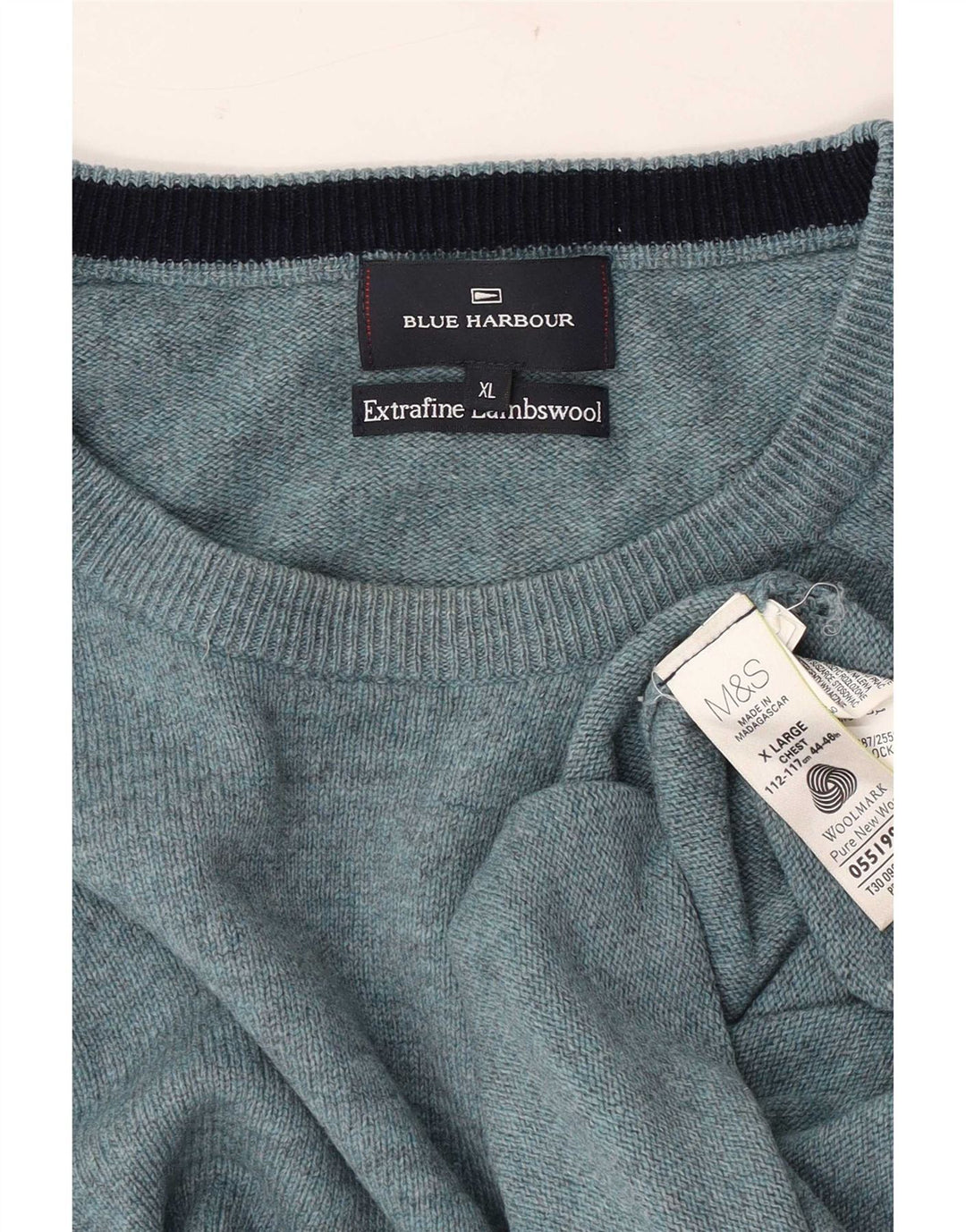 Pulover Marks & Spencer pentru bărbați, Blue Harbour, cu gât crew, XL, albastru