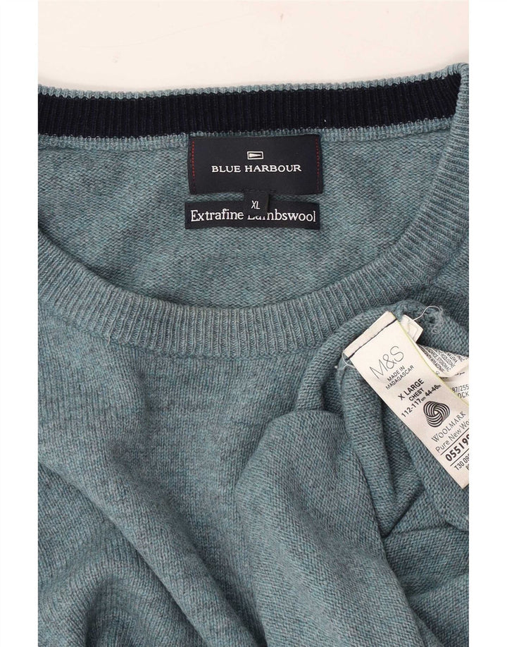 Pulover Marks & Spencer pentru bărbați, Blue Harbour, cu gât crew, XL, albastru