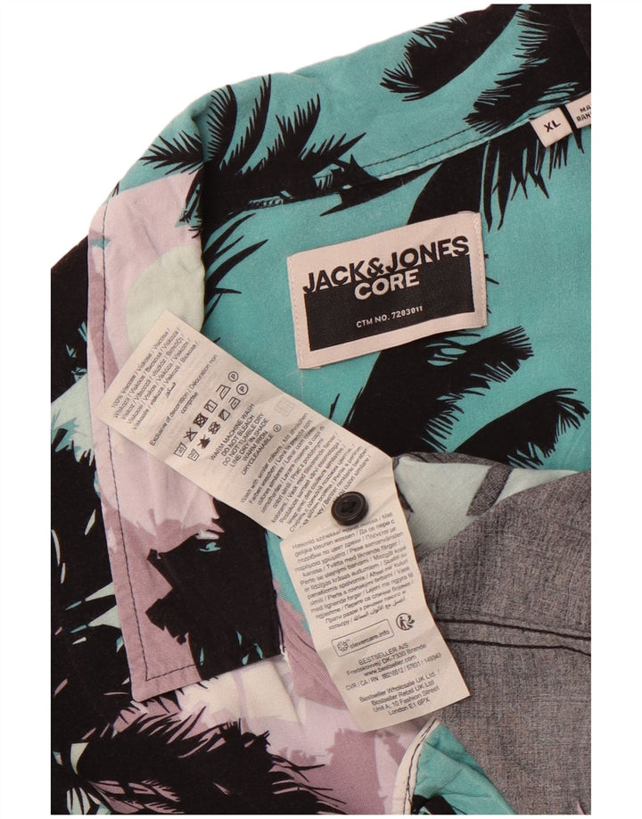 Cămașă cu mânecă scurtă pentru bărbați Jack & Jones, XL, multicoloră, cu flori hawaiane