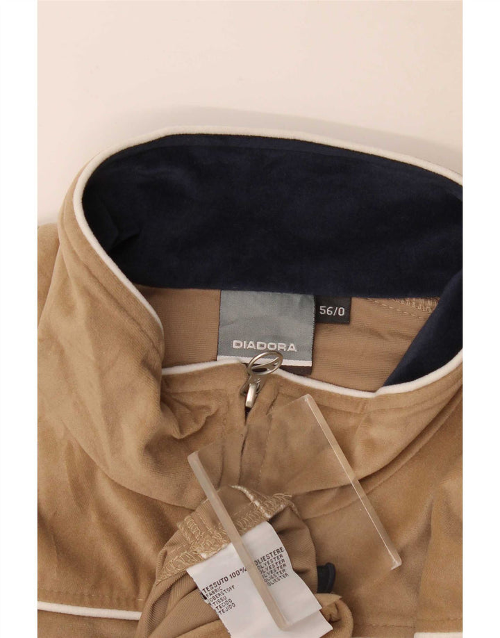 Jachetă de trening Diadora pentru bărbați din velur IT 56 2XL Bej Poliester