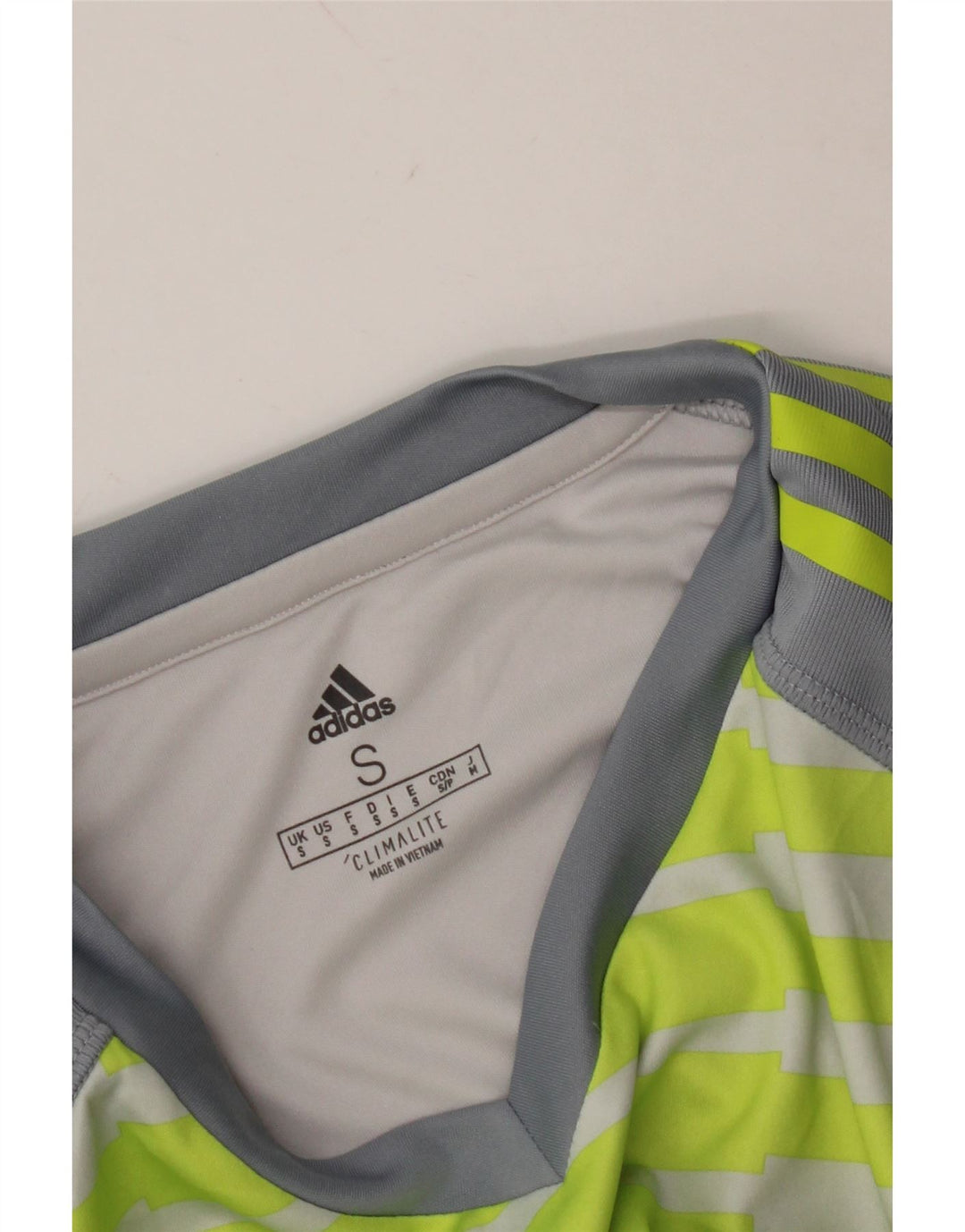 ADIDAS Womens Climalite Oversized Top Long Sleeve UK 10 Small Grey Striped