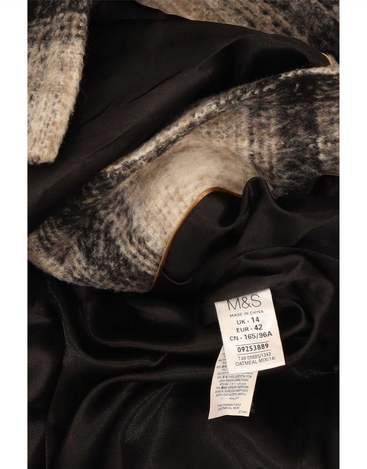 Marks & Spencer palton dublu pentru femei UK 14 mare, bej, carouri