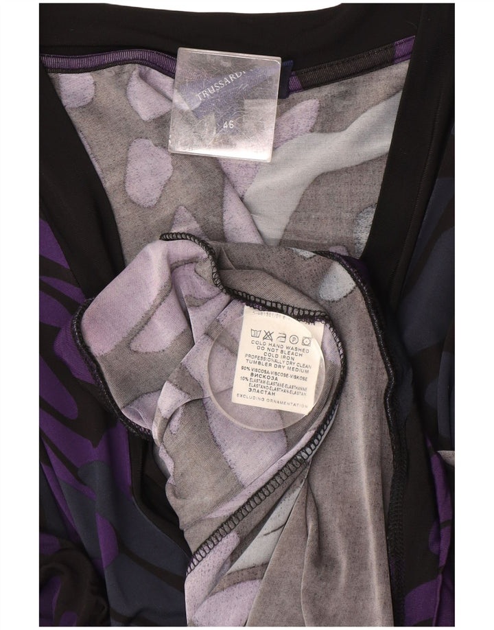 Rochie pentru femei Trussardi cu model abstract, cu etaje, IT 46 Mov mare