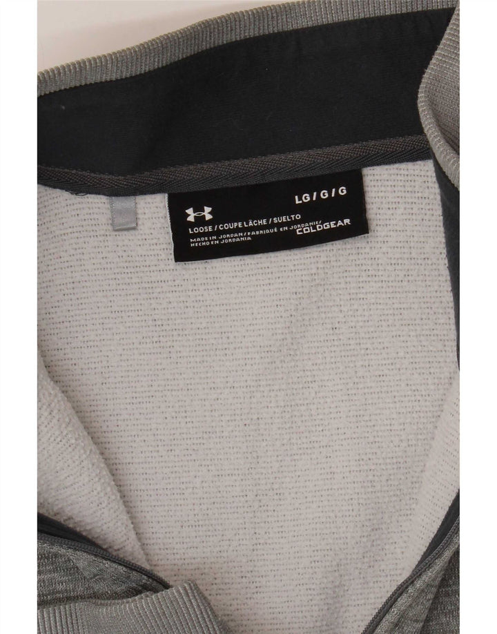 Pulover Under Armour Cold Gear pentru bărbați, cu fermoar, cu gât, mare, pete gri