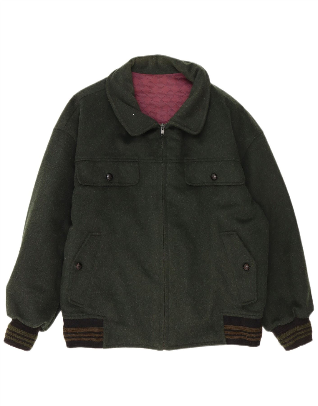 Bomber vintage pentru bărbați UK 40, mare, verde, colorblock