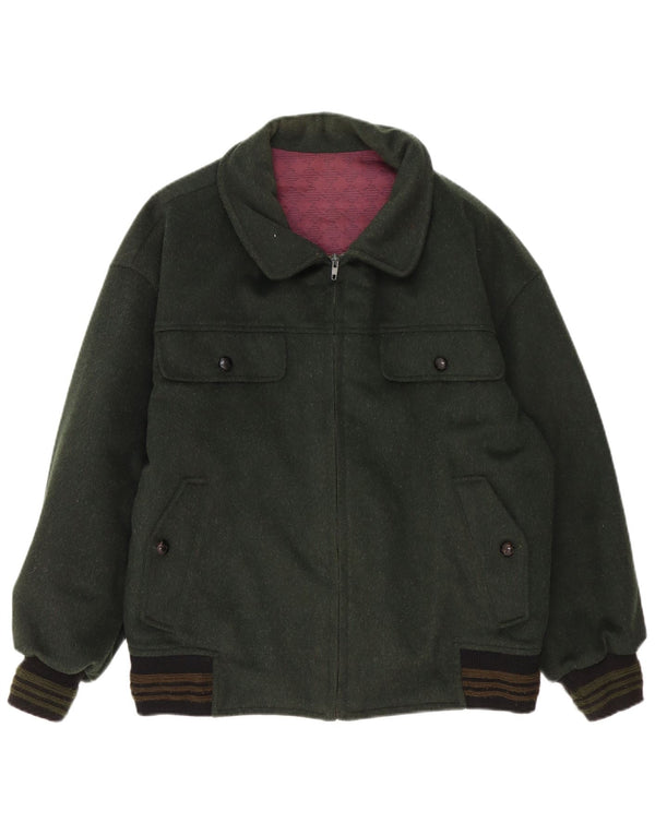 Bomber vintage pentru bărbați UK 40, mare, verde, colorblock
