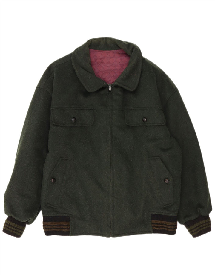 Bomber vintage pentru bărbați UK 40, mare, verde, colorblock