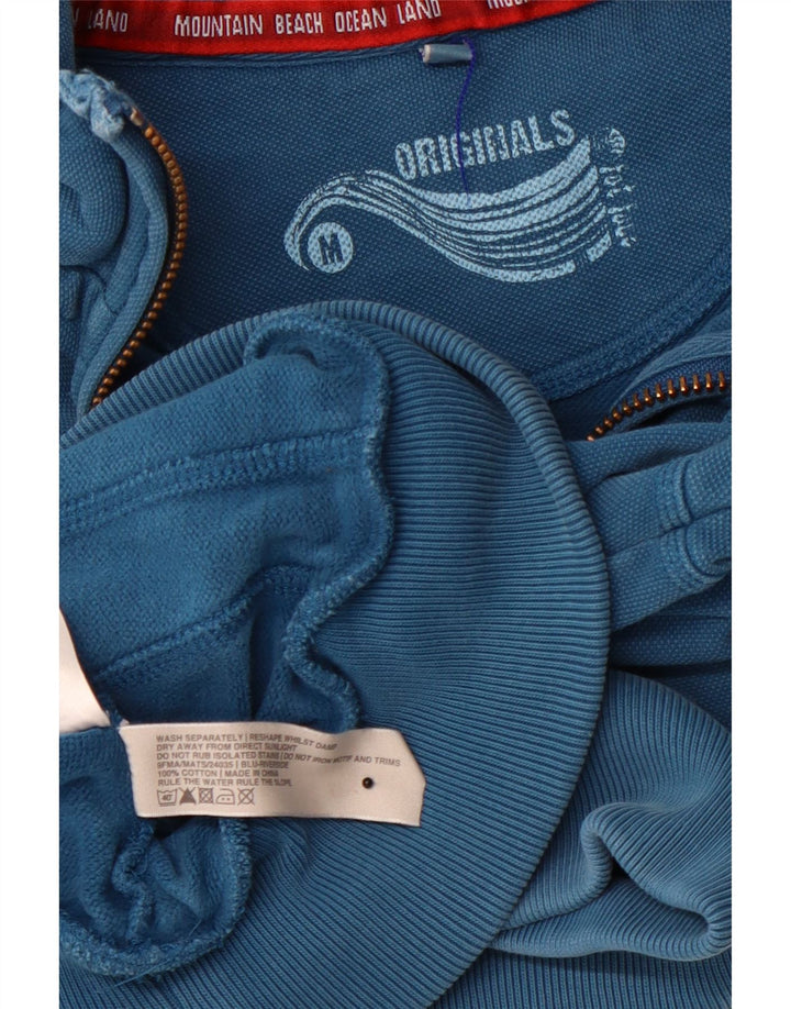 FAT FACE Hanorac cu fermoar pentru bărbați Pulover Bumbac albastru mediu