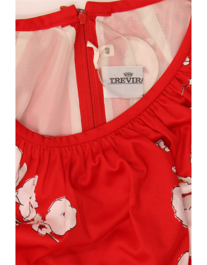 Rochie A-Line Trevira pentru femei IT 40 Poliester Floral Roșu Mic