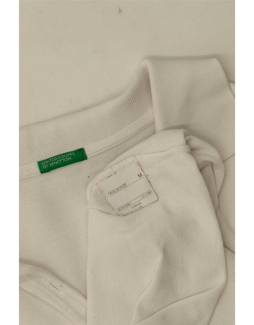 Tricou polo cu mânecă lungă pentru femei Benetton UK 12 Medium White