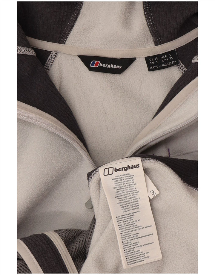 Jachetă fleece cu glugă pentru femei Berghaus UK 14, mare, poliester alb