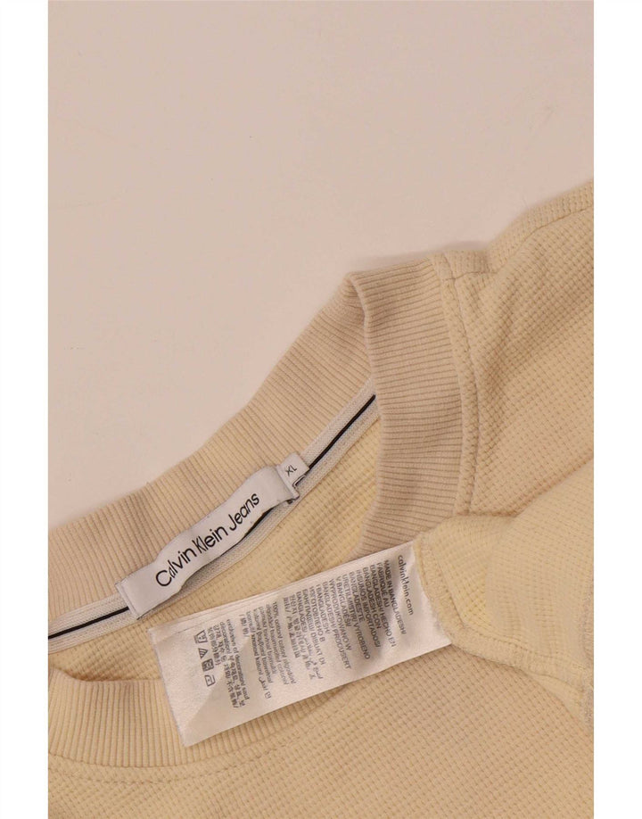 Calvin Klein Top pentru bărbați cu mânecă lungă XL, bej, bumbac