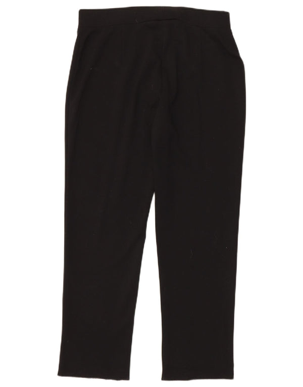 Marks & Spencer Womens Straight Casual Trousers UK 12 Medium W30 L27 Black