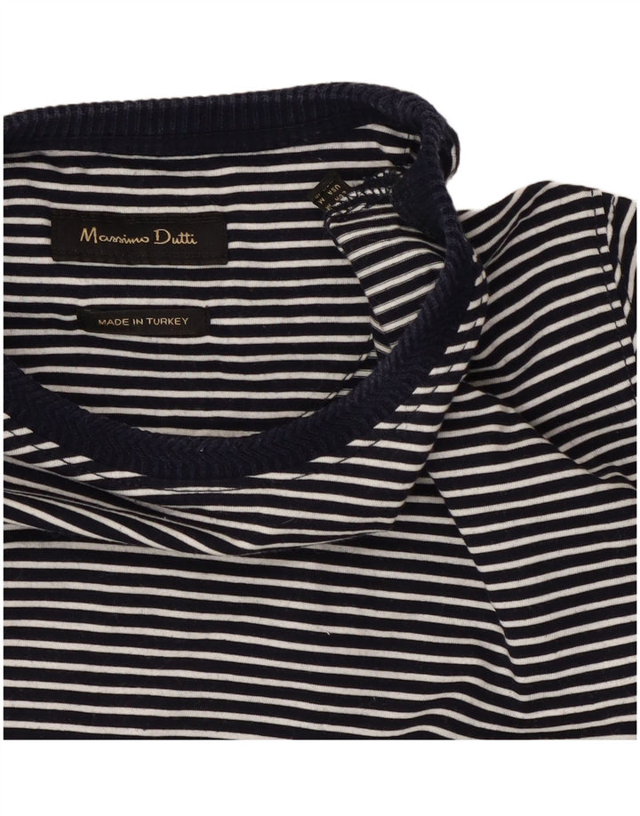 Tricou Massimo Dutti pentru bărbați Top Mediu Bleumarin Pinstripe