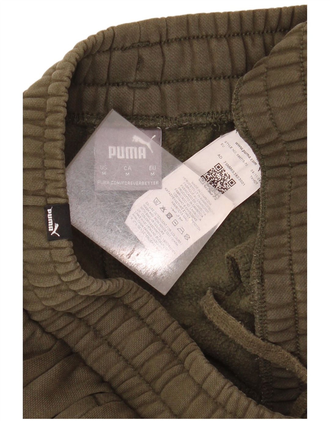Pantaloni de trening Puma pentru bărbați Joggeri, bumbac mediu kaki