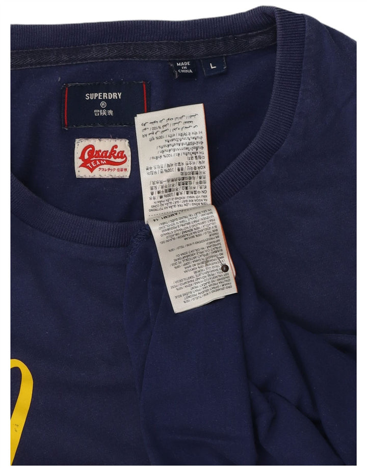 Tricou grafic pentru bărbați Superdry Top mare din bumbac bleumarin