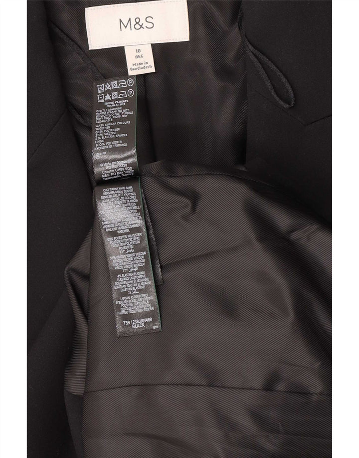 Jachetă pentru femei Marks & Spencer cu 1 nasture, UK 10, poliester negru mic