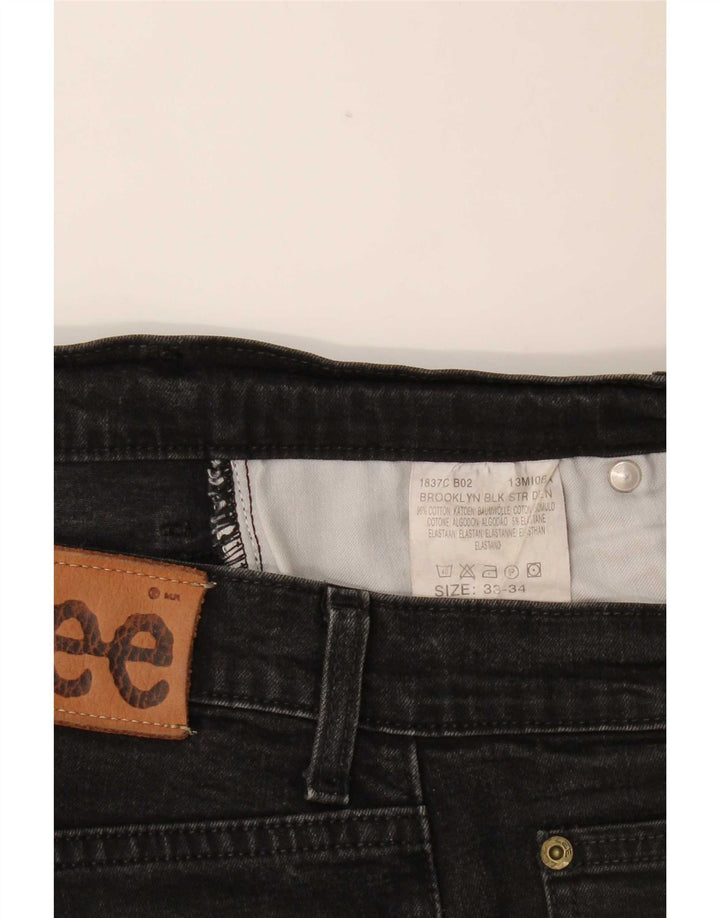 Blugi Lee Brooklyn Straight pentru bărbați W33 L31, bumbac negru