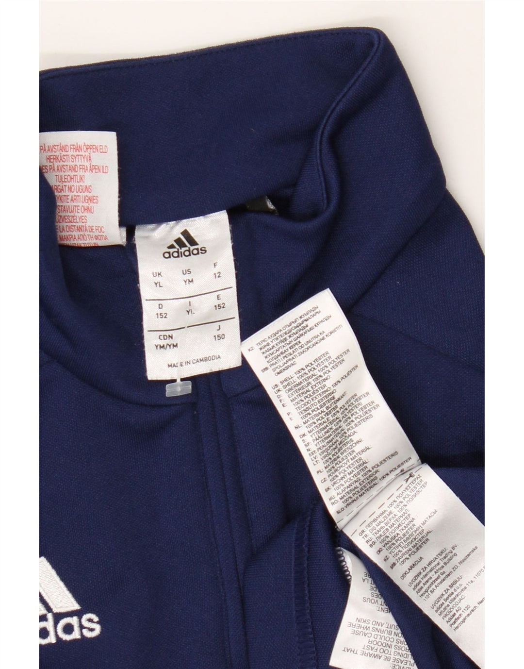 Adidas Boys Climalite Pullover Trening Top 11-12 ani mare bleumarin