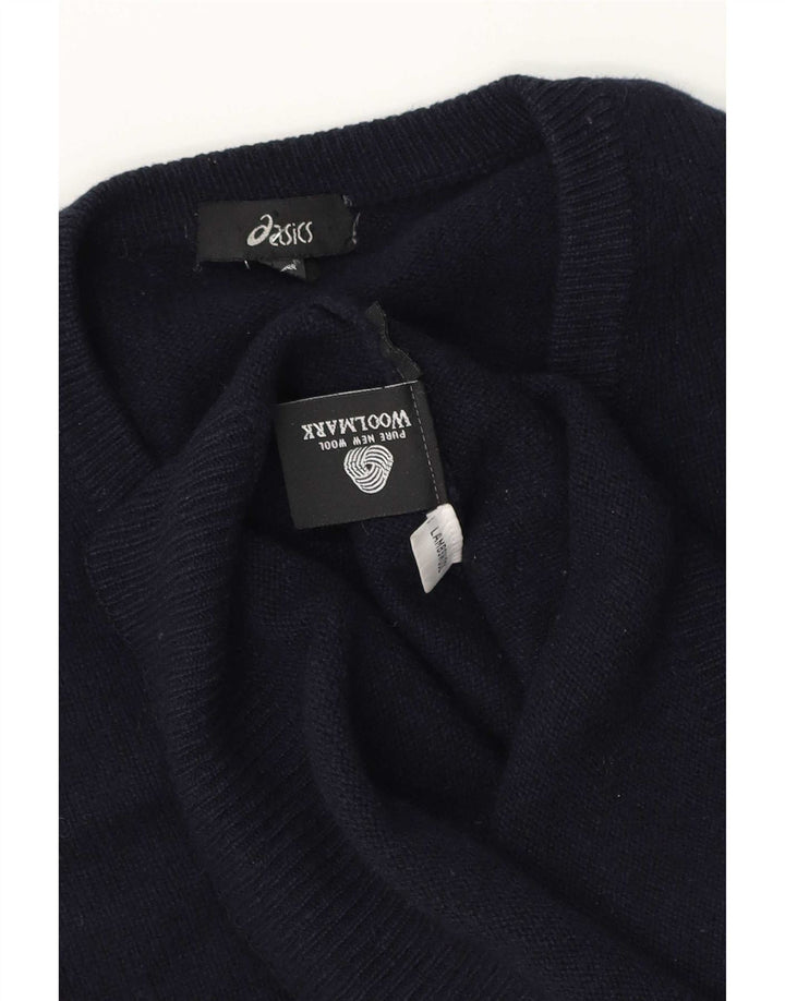 Pulover Asics pentru bărbați cu decolteu în V, mare, lână de miel bleumarin
