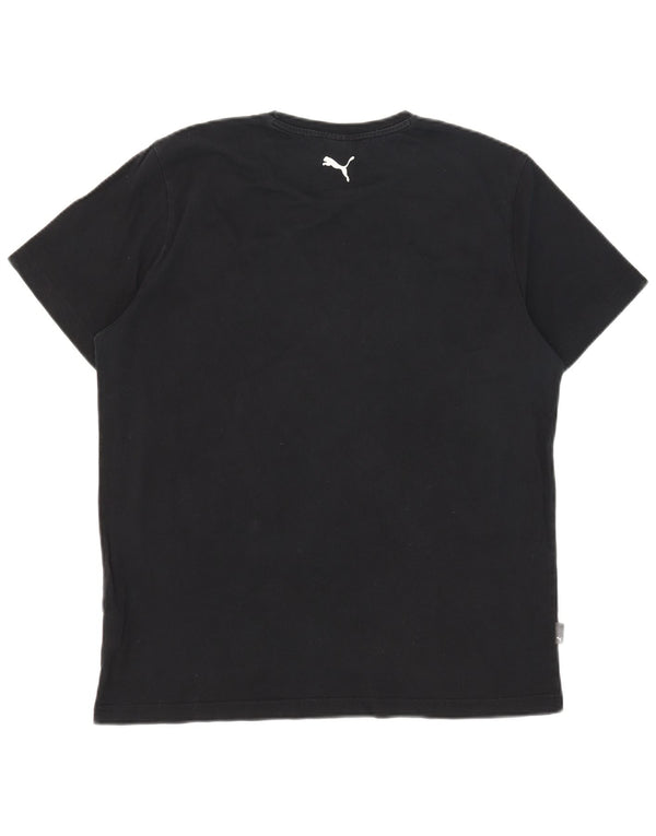 Tricou grafic Puma pentru bărbați Top mare din bumbac negru