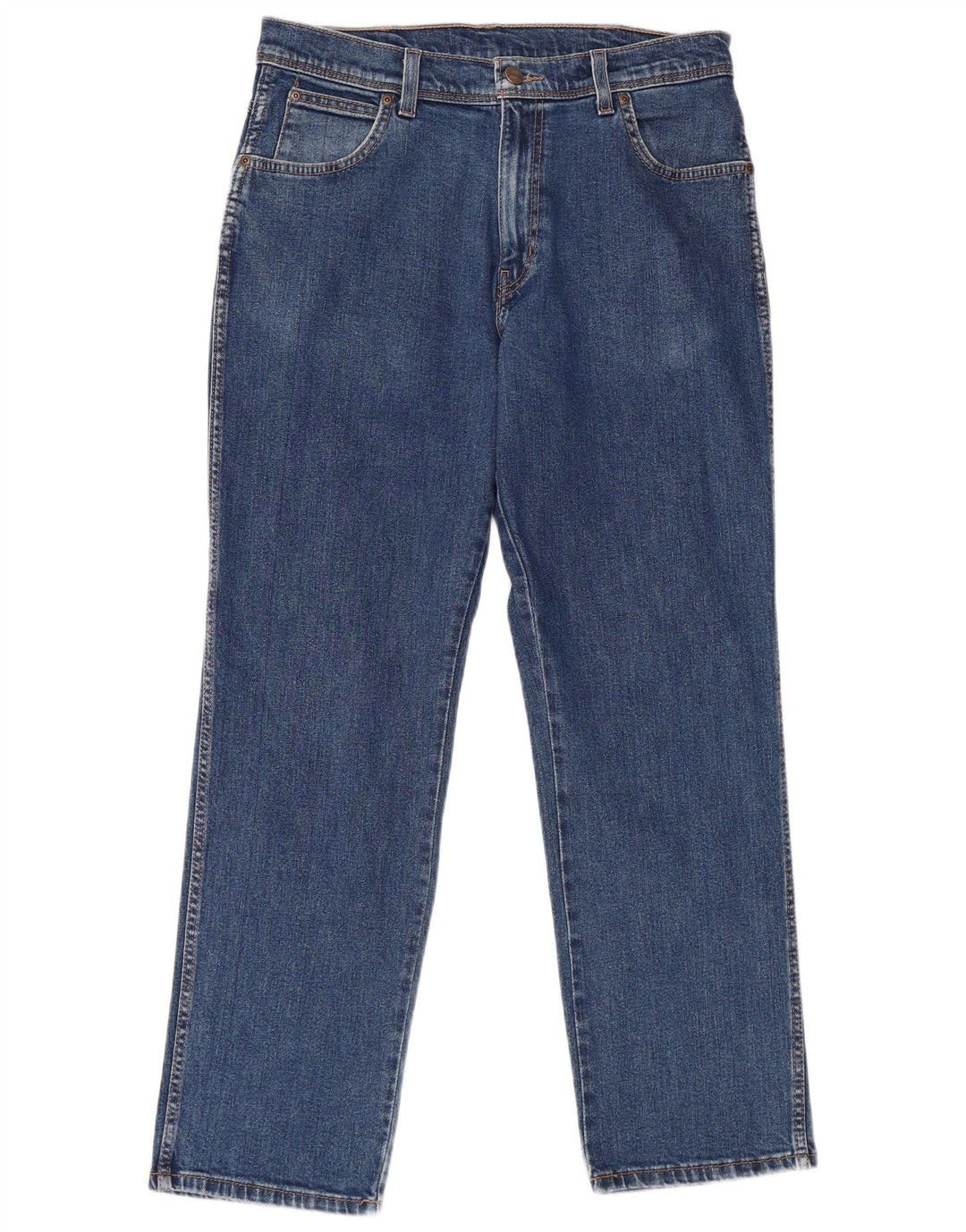 Blugi drepti WRANGLER pentru bărbați, cu ajustare normală, W34 L30, bumbac albastru