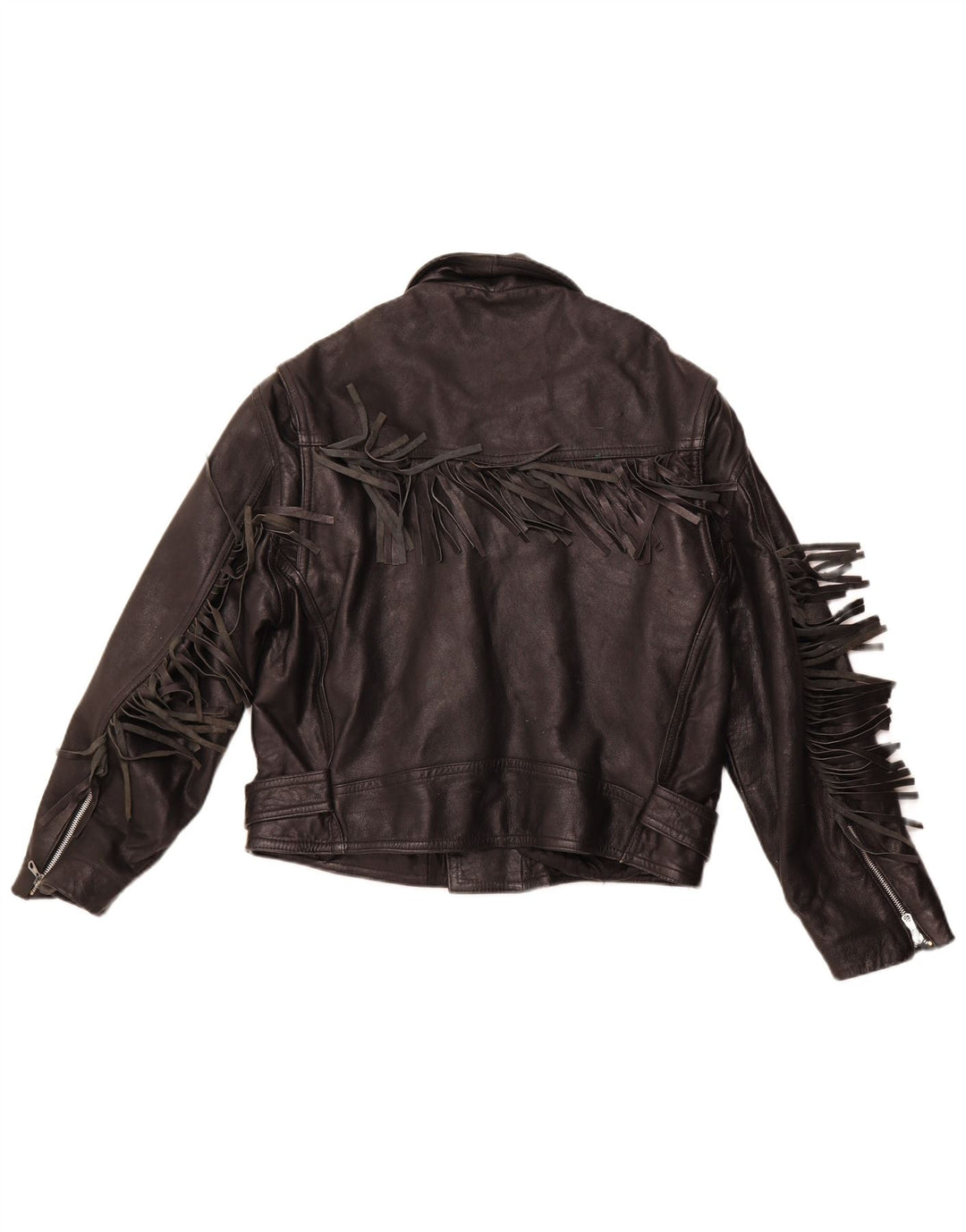 VINTAGE Jachetă Biker din piele pentru femei UK 14 Medium Black Leather