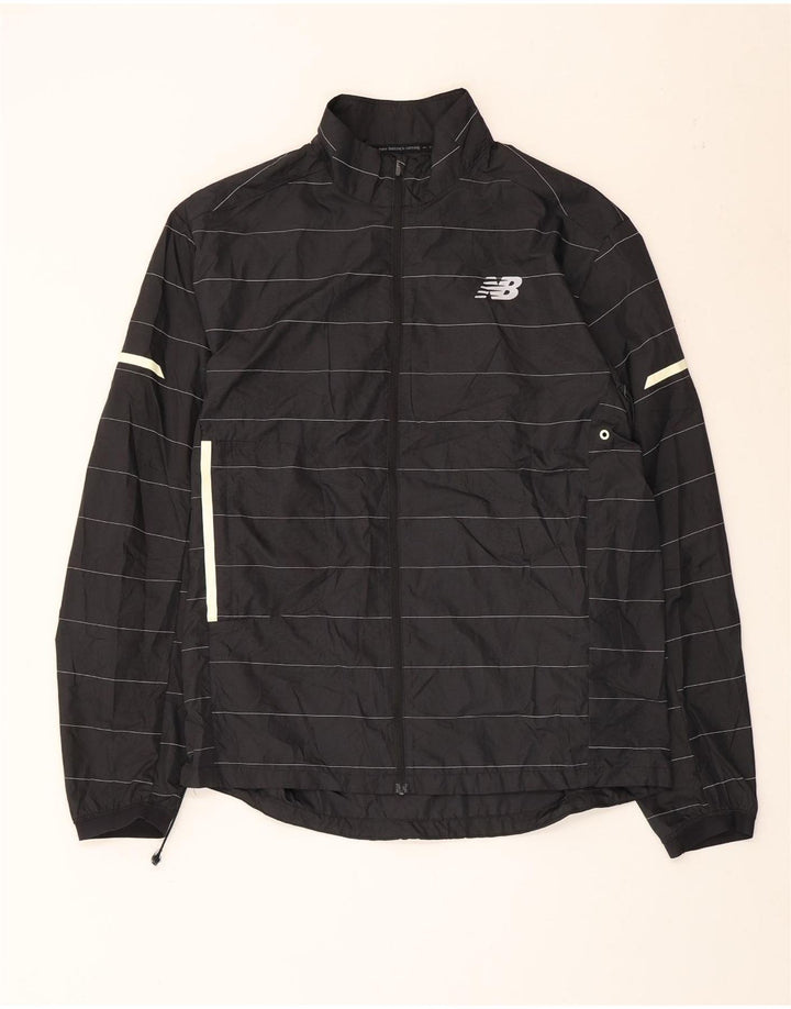 Jachetă de top pentru trening cu grafică New Balance pentru bărbați, cu dungi negre medii