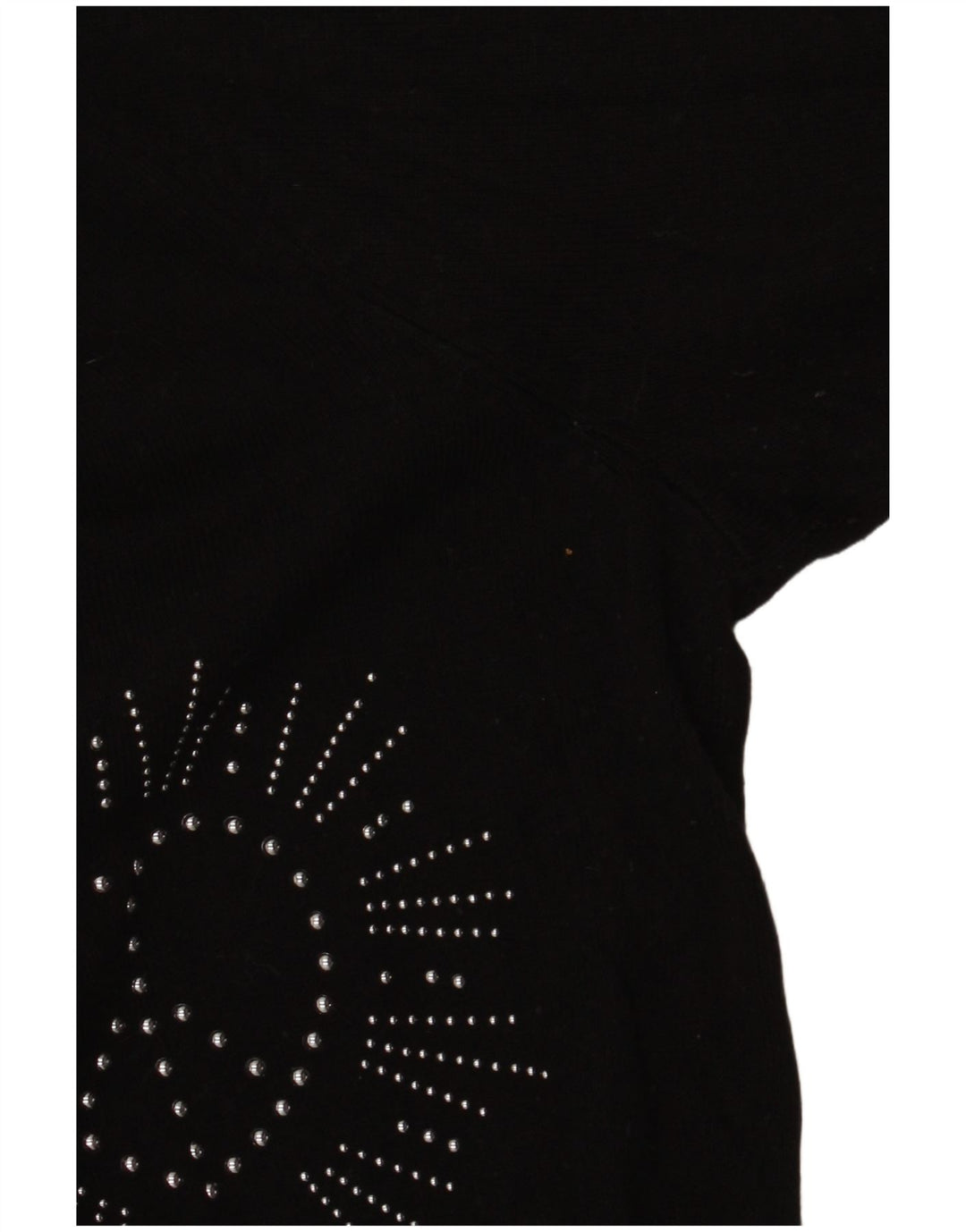 DESIGUAL Pulover cu decolteu în V cu grafic pentru femei UK 16, mare, negru, sintetic