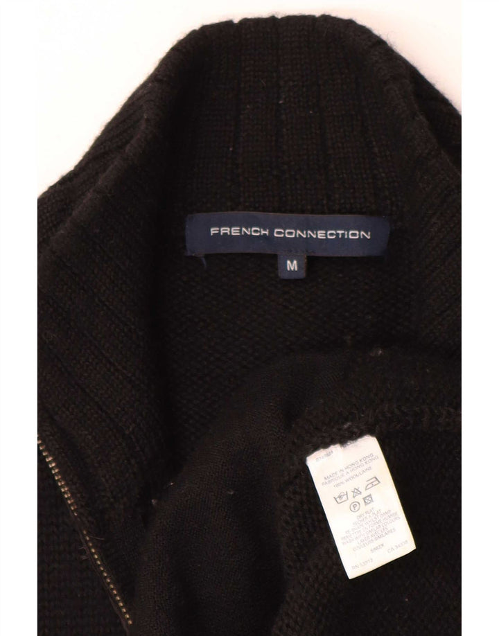 French Connection Pulover Cardigan pentru bărbați Mediu Lână Neagră