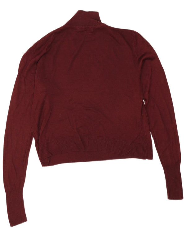 Pulover oversize cu gât țestoasă pentru femeie Zara UK 10 Mic Bordeaux