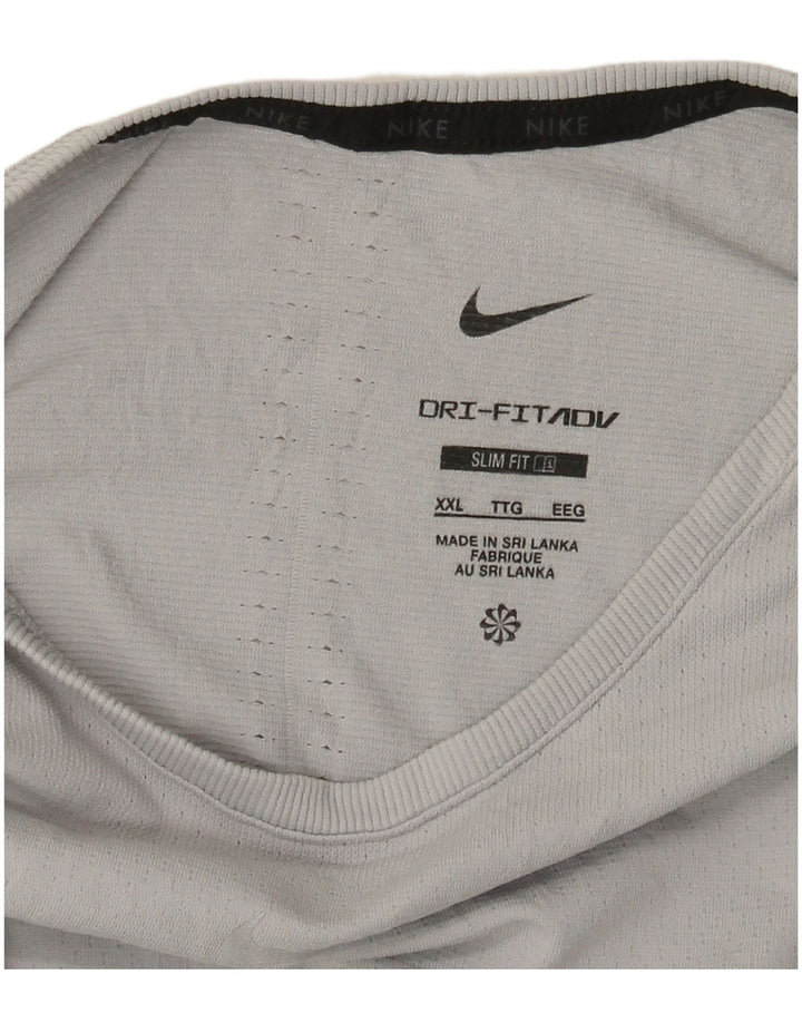 Tricou NIKE Dri Fit Slim Fit pentru bărbați, 2XL, gri