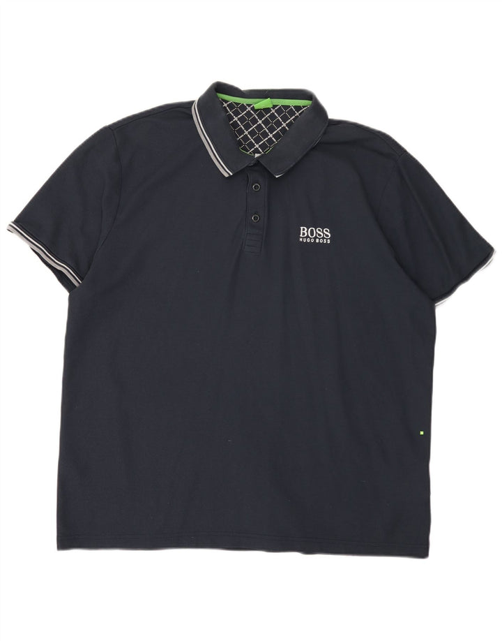 Cămașă polo HUGO BOSS pentru bărbați 2XL bumbac bleumarin