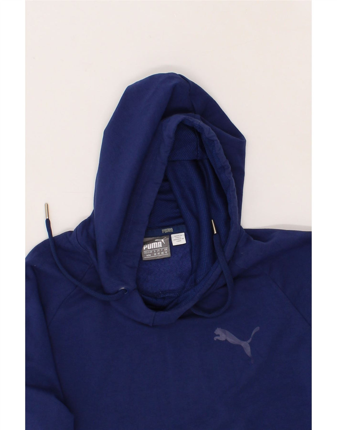 PUMA Womens Hoodie Jumper UK 12 Medium Navy Blue Polyester Vintage Puma and Second-Hand Puma from Messina Hembry 