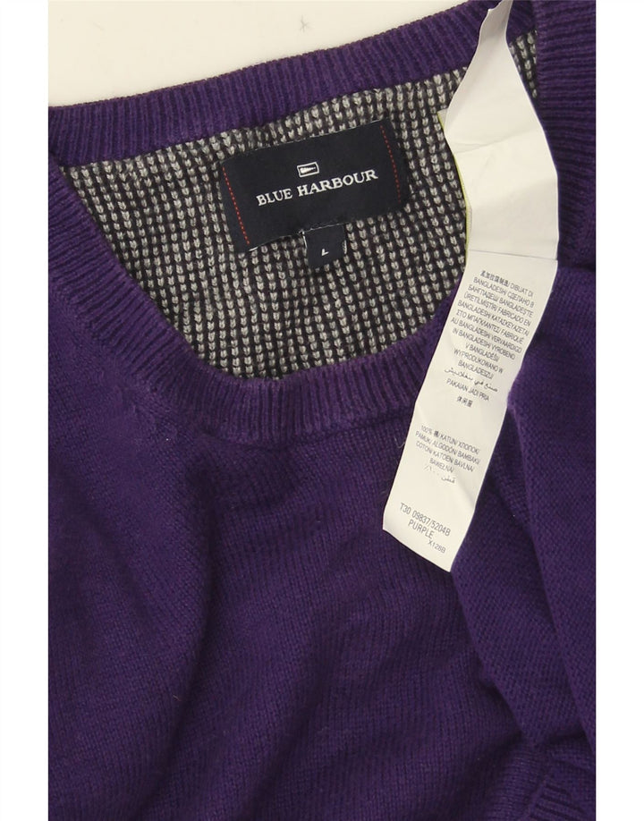 Marks & Spencer Pulover pentru bărbați Blue Harbour cu decolteu rotund mare violet