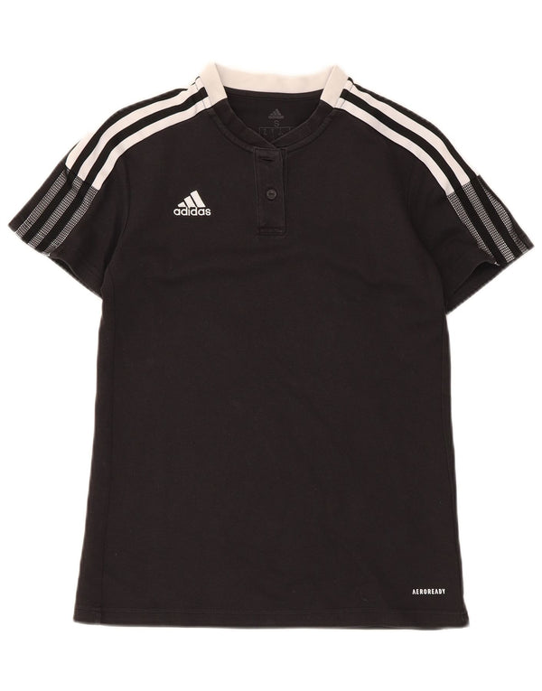 Tricou Adidas Aeroready pentru femei Top UK 8/10 Small Black Bumbac