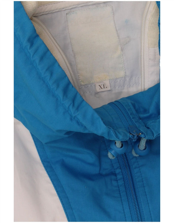 VINTAGE Mens Pullover Tracksuit Top Jacket XL White Colourblock