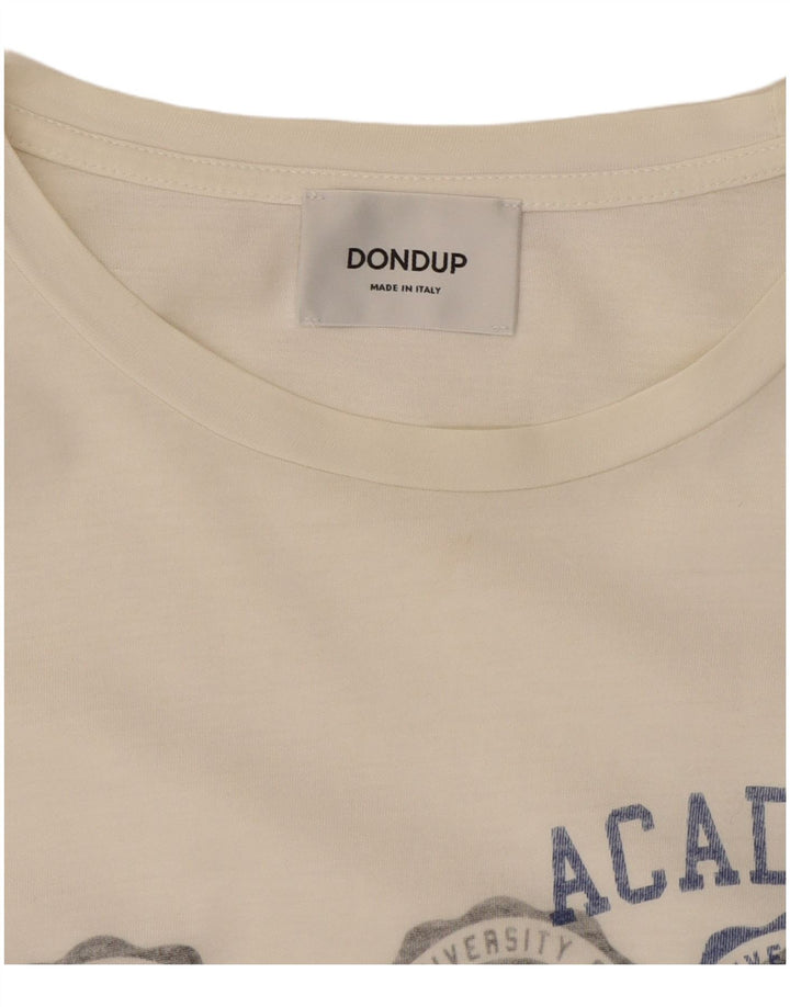 Tricou grafic Dondup pentru bărbați Top Mediu Alb