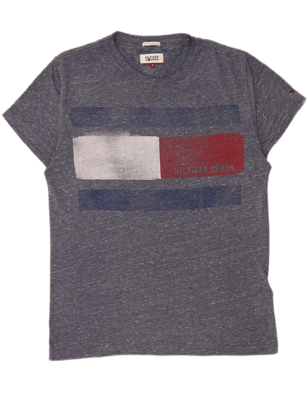 TOMMY HILFIGER Tricou grafic pentru bărbați Top mic albastru Colorblock
