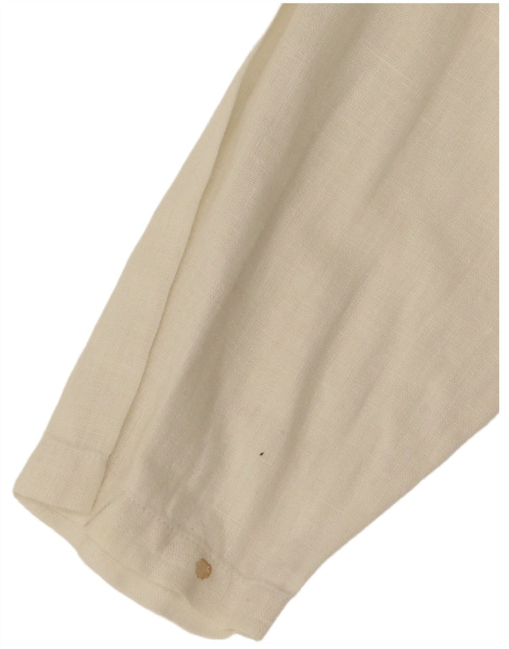 Bluză cu cămașă crop Benetton pentru femei UK 14 Medium Off White