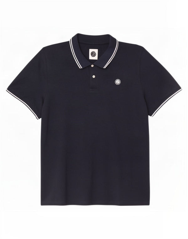 Tricou polo pentru bărbați Pretty Green, 2XL, poliester cu dungi bleumarin