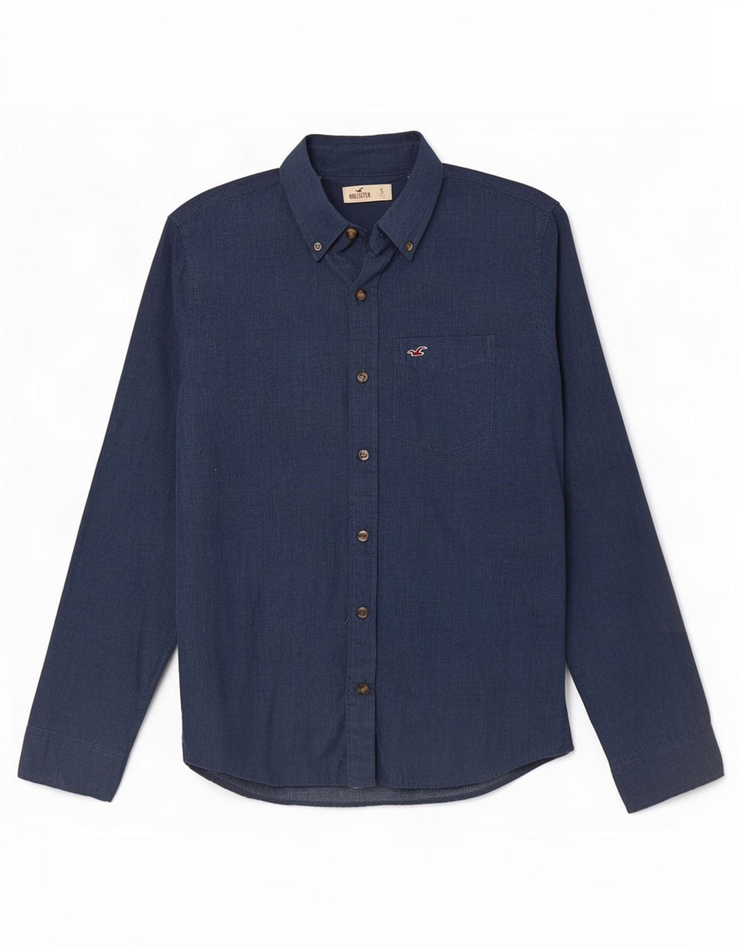 Cămașă Hollister pentru bărbați, mică, bleumarin, bumbac