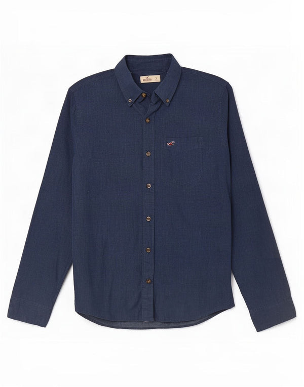 Cămașă Hollister pentru bărbați, mică, bleumarin, bumbac