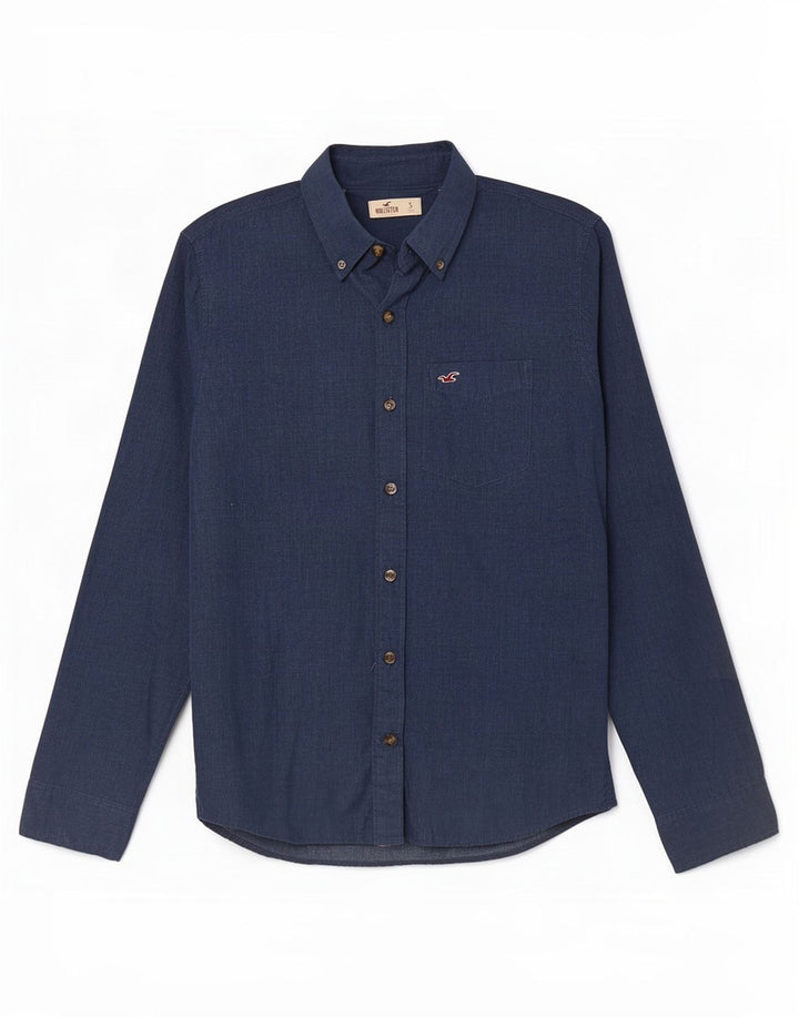 Cămașă Hollister pentru bărbați, mică, bleumarin, bumbac