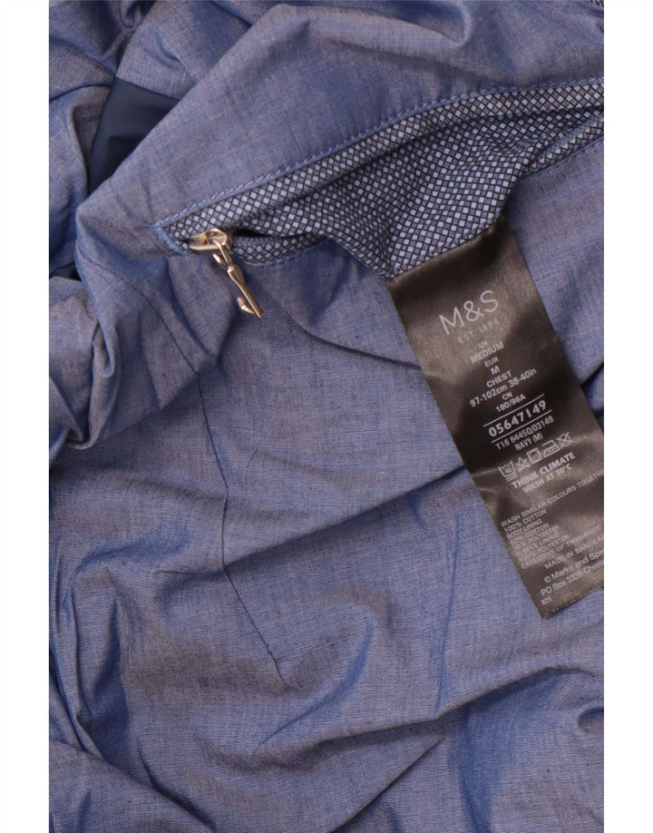 MARKS & SPENCER Jachetă Bomber pentru bărbați UK 38 Medium Blue Spotted Bumbac