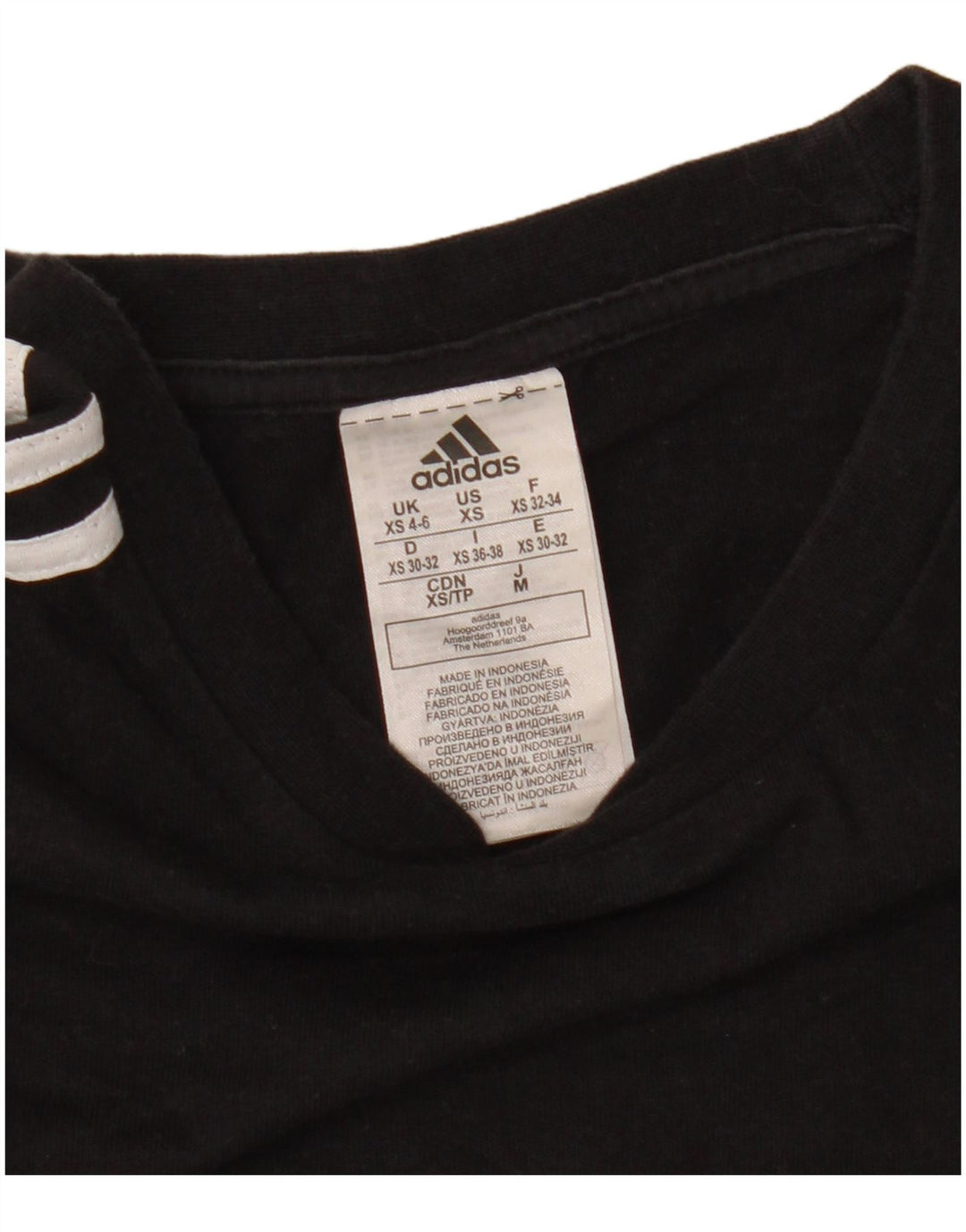Top femei Adidas cu mânecă lungă UK 4/6 XS bumbac negru