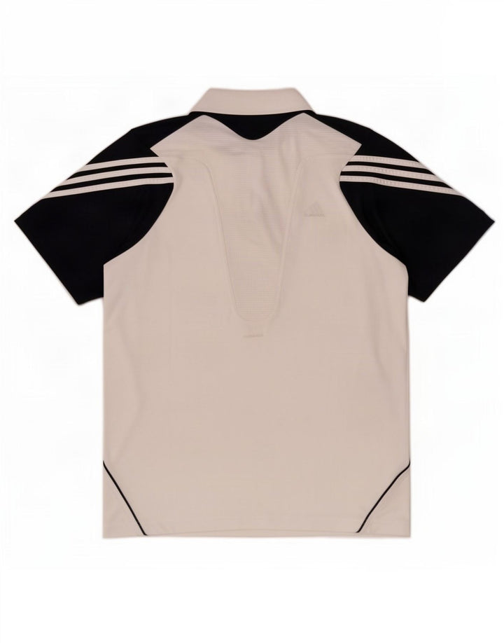 Tricou polo Adidas Clima 365 pentru bărbați, mediu alb, poliester color bloc